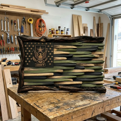 Rustic Military Woods Flags (25" X 15")